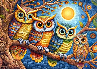 Búhos a la luz de la luna - 500 piezas