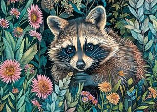 Mapache entre Flores - 1000 piezas