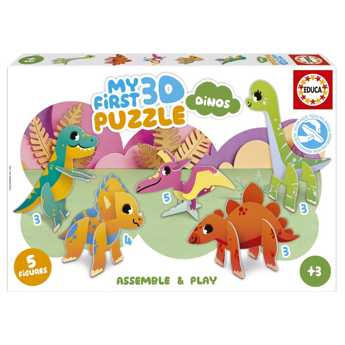 Mi Primer Puzle 3D Dinosaurios - 12 piezas